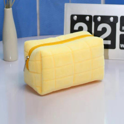 Cut Fur Makeup Bag for Women Travel Cosmetic Bag Solid Color Zipper Large Make Up Toiletry Bag Washing Beauty Case Necessaries