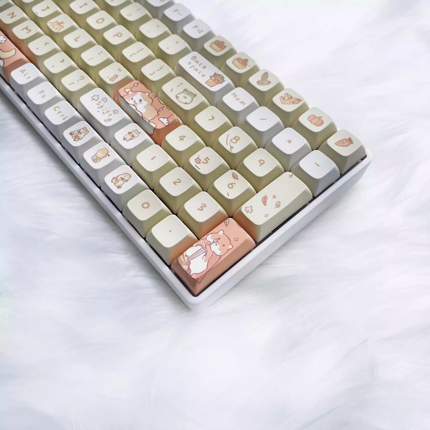 Mouse themed gray keycaps