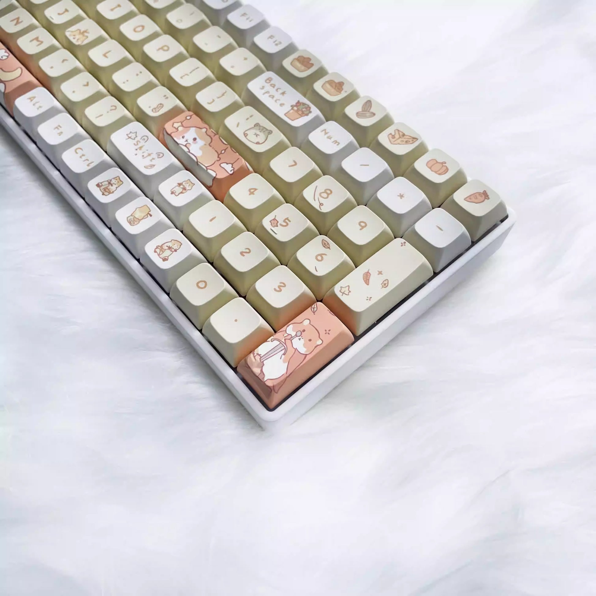 Mouse themed gray keycaps