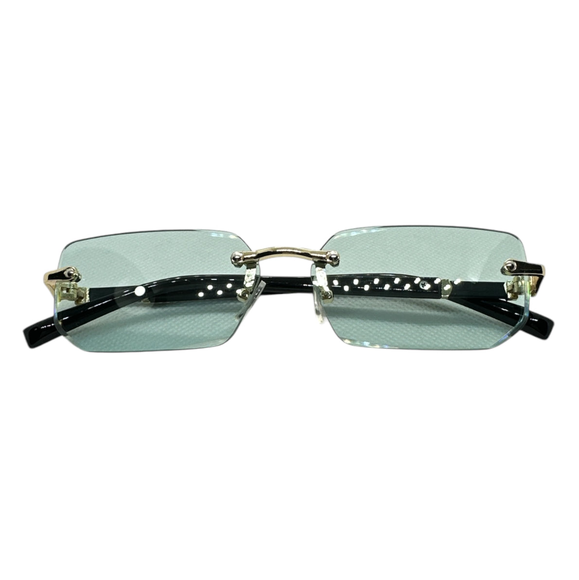 Ocean Turquoise Rimless Sunglasses for Men and Women