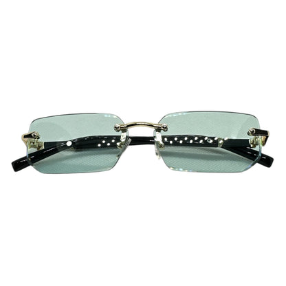 Ocean Turquoise Rimless Sunglasses for Men and Women