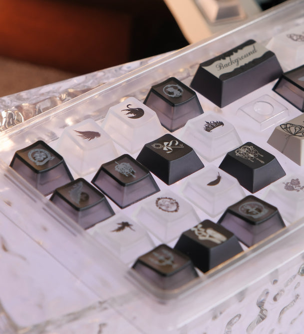 Gothic black white keycaps