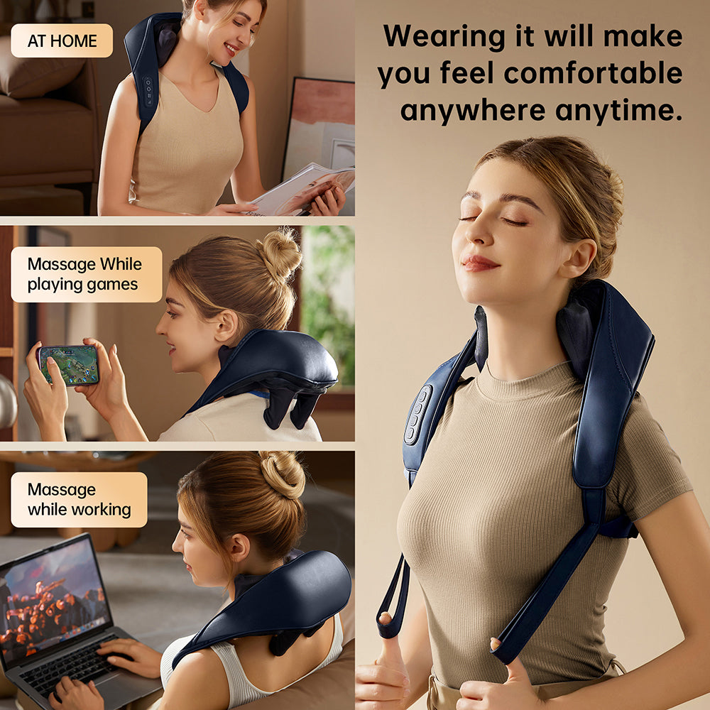 Kneading shoulder massager heat