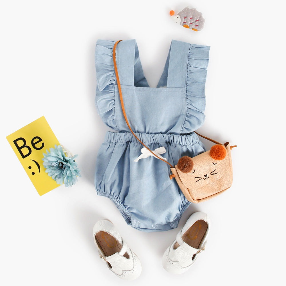 Denim baby romper