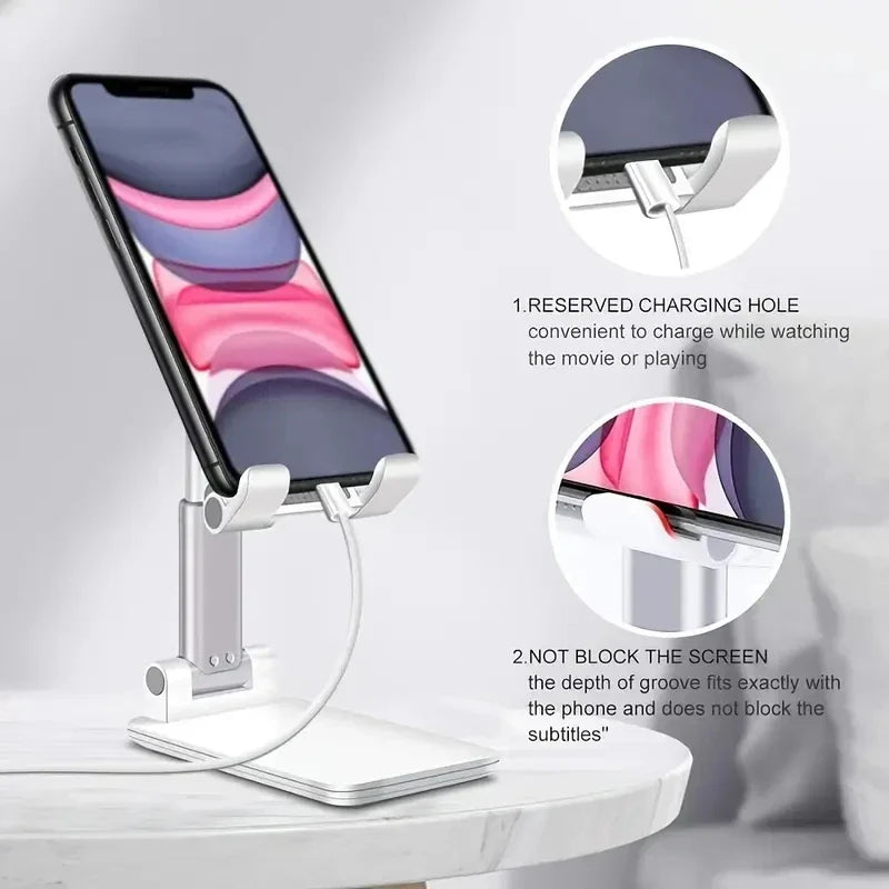 Desk mobile phone holder adjustable stand for hands-free phone use