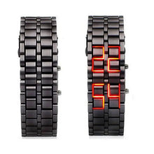 Digital lava wrist watch with LED display and unique lava design