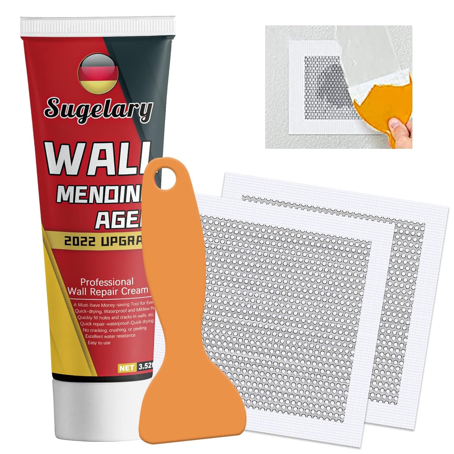 Drywall patch kit with scraper