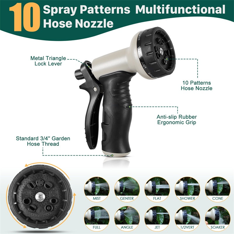 Durable metal garden hose 100ft for outdoor watering and gardening


