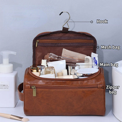 Large Capacity Men’s Toiletries Bag – Waterproof PU Travel Organizer