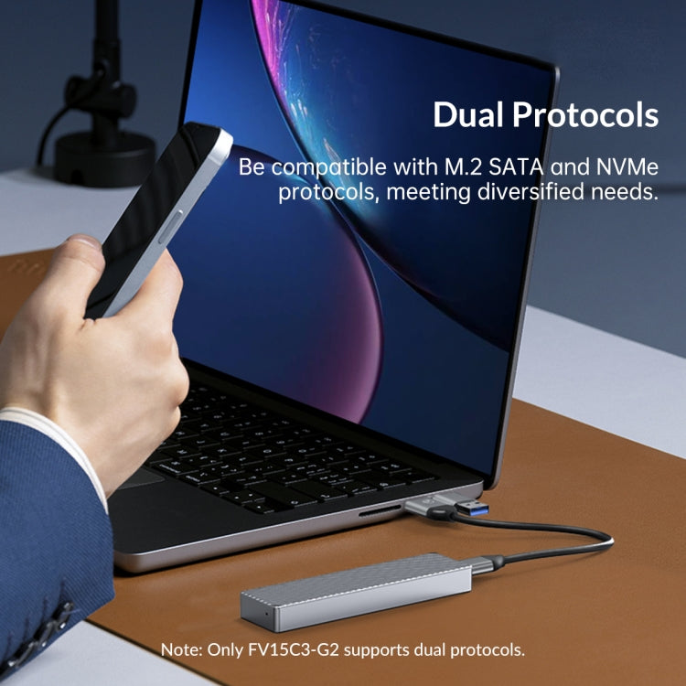 ORICO 10Gbps USB3.2 Gen2 Type-C M.2 NVMe/NGFF(SATA) Dual Protocol SSD Enclosure