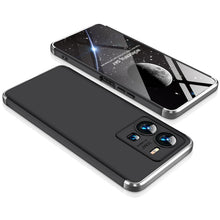 For vivo Y35 2022 GKK Three Stage Splicing Full Coverage PC Phone Case(Black Silver)