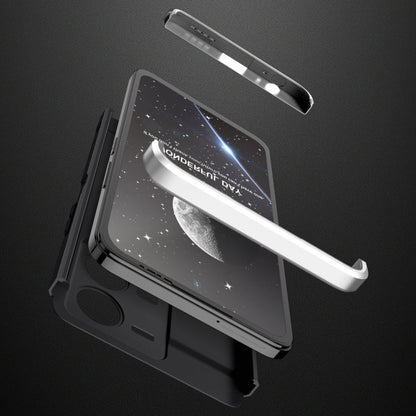 For vivo Y35 2022 GKK Three Stage Splicing Full Coverage PC Phone Case(Black Silver)