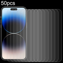 For iPhone 15 Plus / 15 Pro Max 50pcs 0.26mm 9H 2.5D High Aluminum Tempered Glass Film