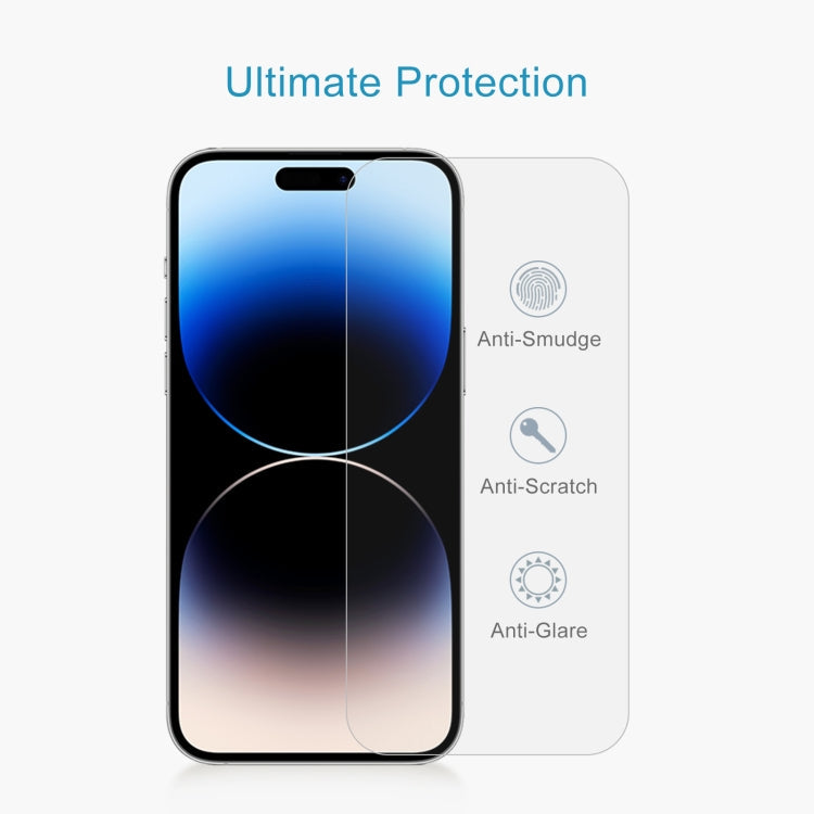 For iPhone 15 Plus / 15 Pro Max 50pcs 0.26mm 9H 2.5D High Aluminum Tempered Glass Film