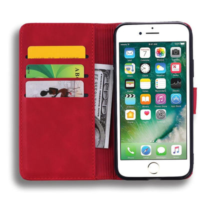 For iPhone 16e Mandala Embossed Dual-Fold Calf Leather Phone Case(Red)