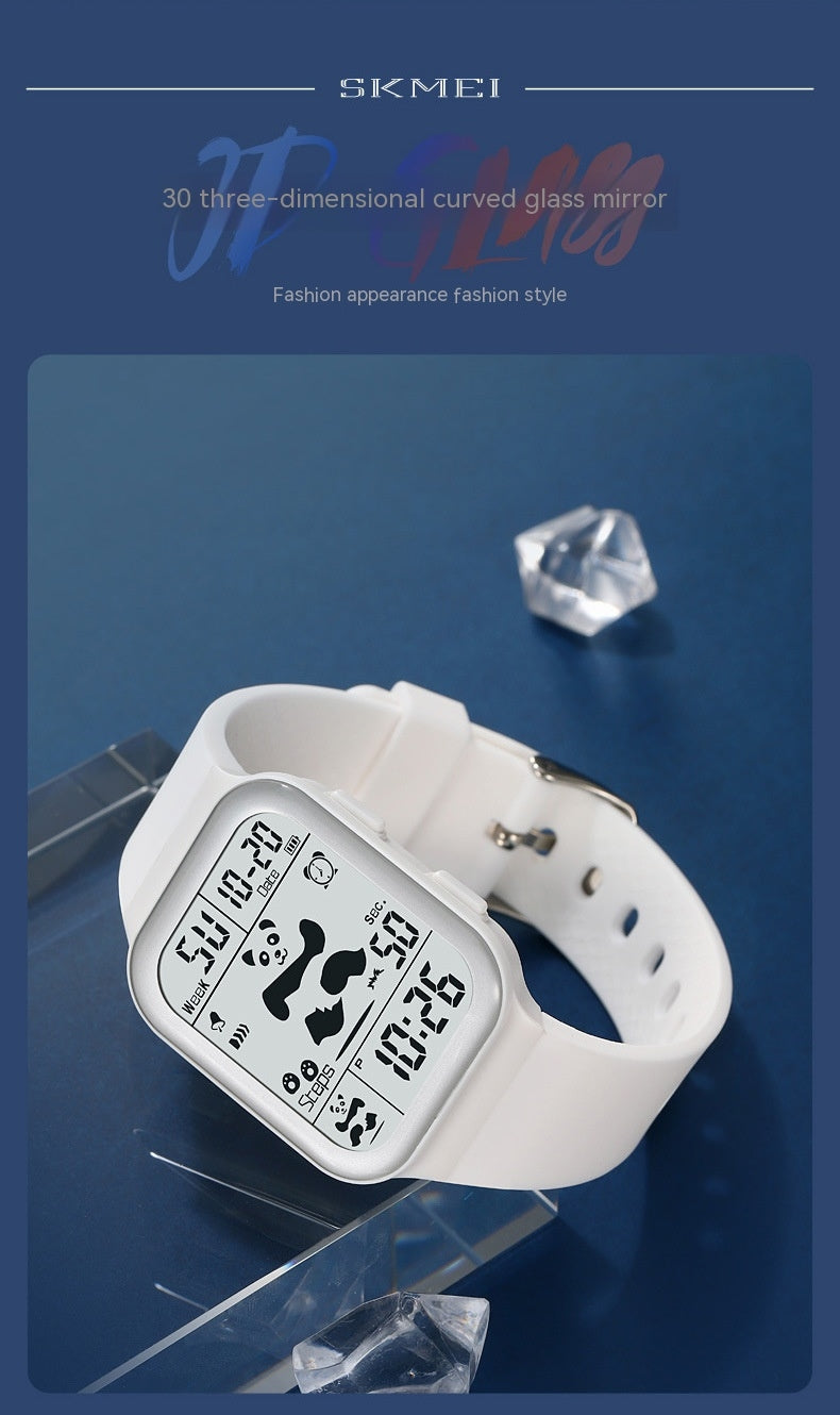 Square Large Face Waterproof LED Digital Watch Electronic for Student Watches