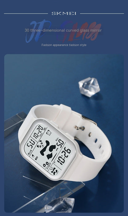 Square Large Face Waterproof LED Digital Watch Electronic for Student Watches