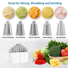 Easy spin kitchen grater for shredding vegetables and cheese safely