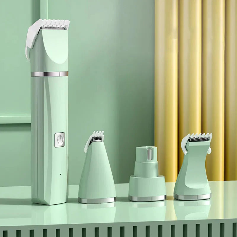 Electric pet grooming kit with quiet cordless clippers for dogs and cats