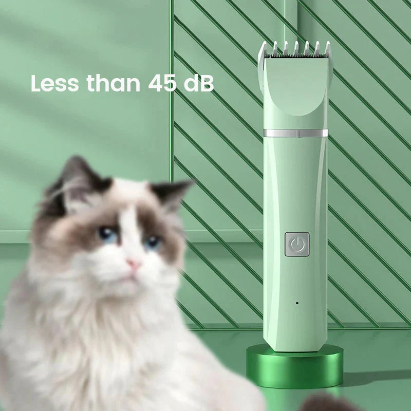 Electric pet grooming kit with quiet cordless clippers for dogs and cats