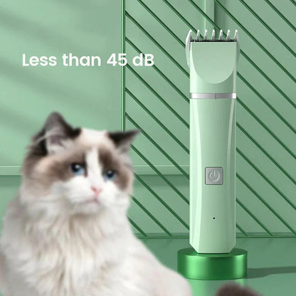 Electric pet grooming kit with quiet cordless clippers for dogs and cats