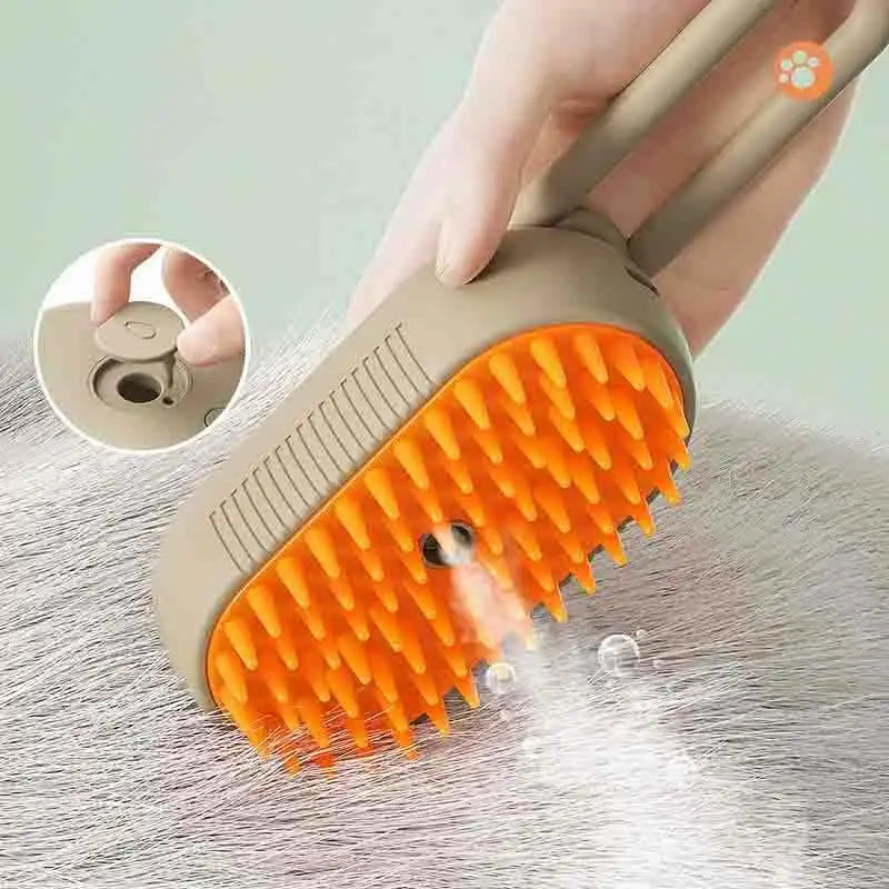 Electric steam brush for pet grooming dogs and cats at home