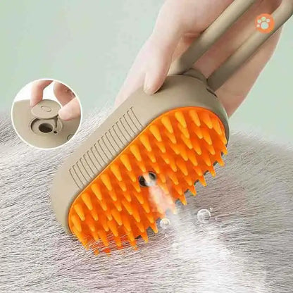 Electric steam brush for pet grooming dogs and cats at home