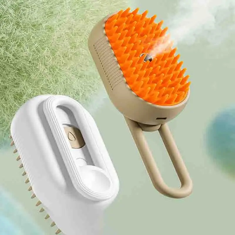 Electric steam brush for pet grooming dogs and cats at home