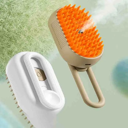 Electric steam brush for pet grooming dogs and cats at home