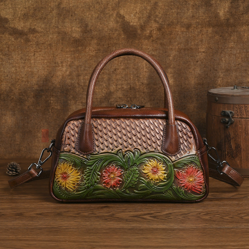 Ethnic Leather Shoulder Bag