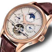 Men’s Automatic Mechanical Watch – Tourbillon Retro Leather Wristwatch