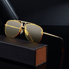 Mens Metal Half Frame Sunglasses