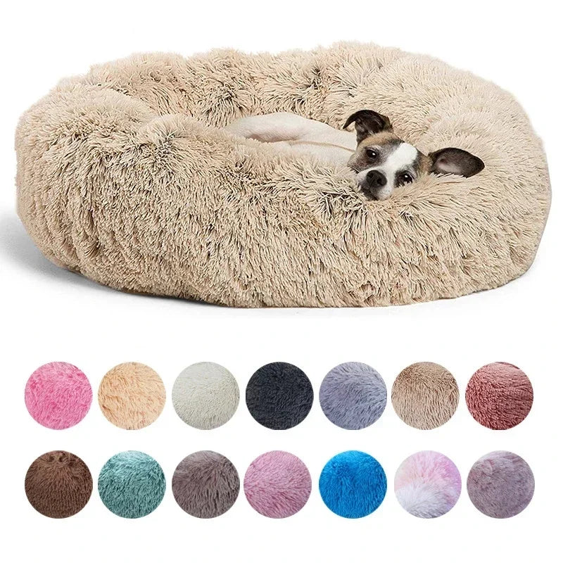 Fluffy donut pet bed for small and medium-sized dogs and cats

