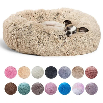 Fluffy donut pet bed for small and medium-sized dogs and cats


