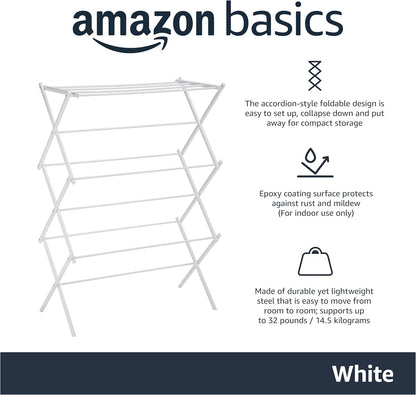 Foldable Portable Laundry Rack for Air Drying Clothing