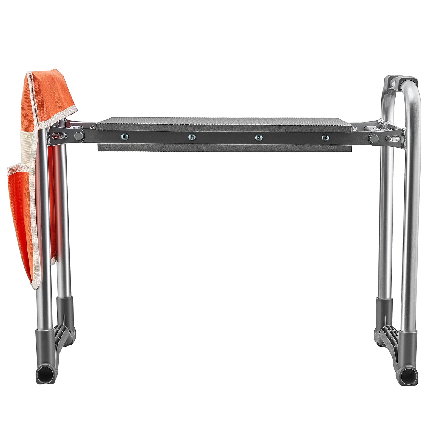 Foldable garden kneeler and seat with cushion and tool pouch for gardening comfort