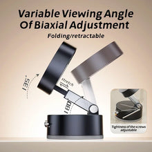 Foldable magnetic phone holder with vacuum base for portable use on desk or car