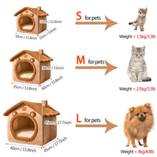 Foldable pet house for small dogs and cats in a cozy and portable design