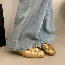 Bow Sequin Ballet Flats