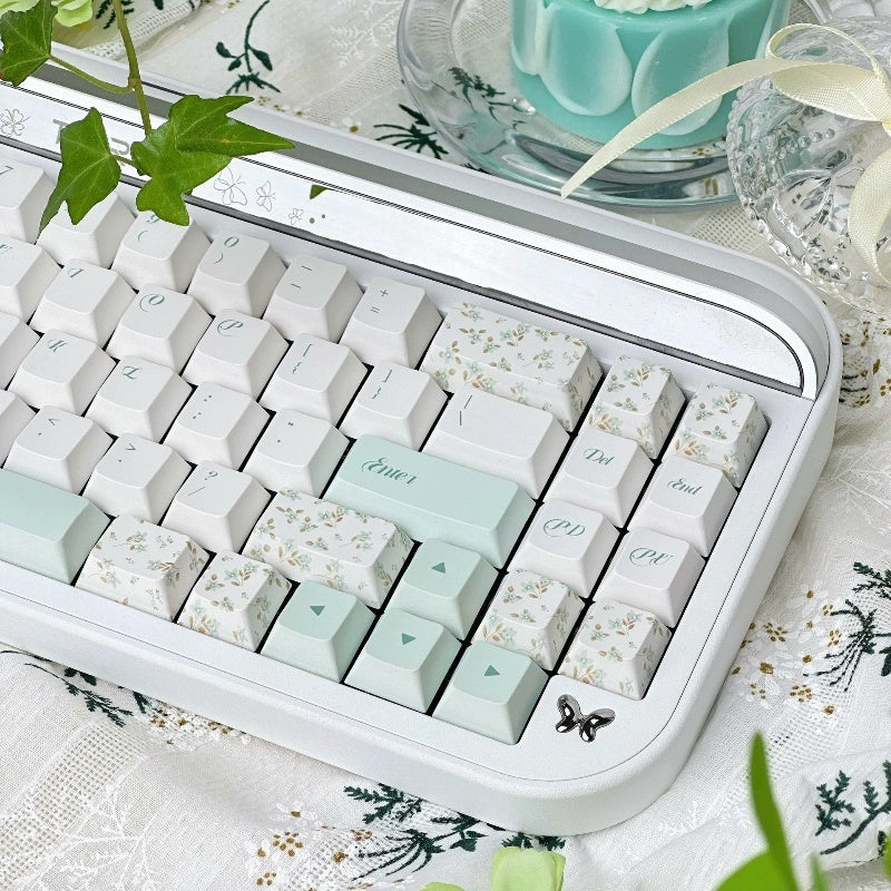 Floral green magnetic keycaps