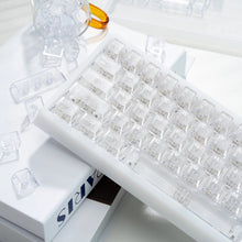 Frosted translucent white keycaps