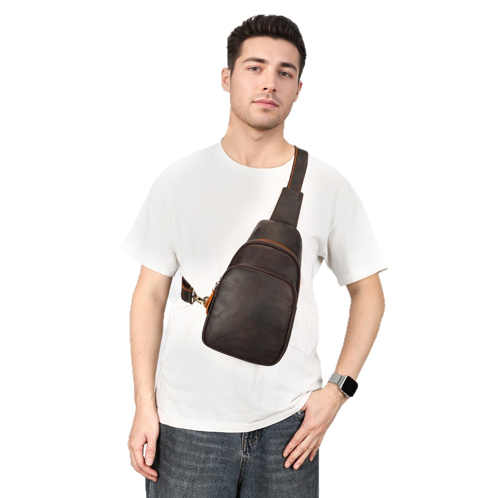 Mens Cowhide Shoulder Bag