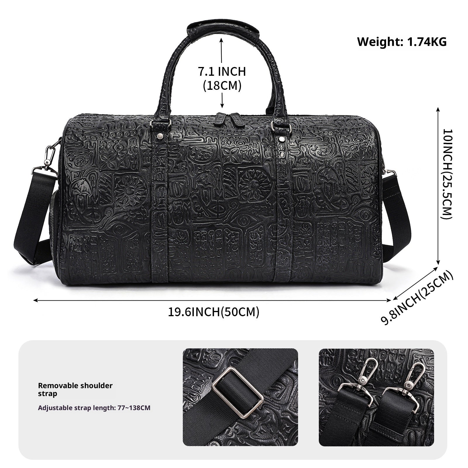 Mens Leather Embossed Handbag