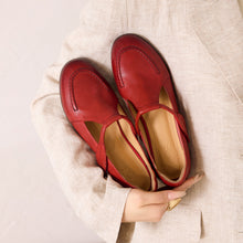 Women leather Mary Jane flats
