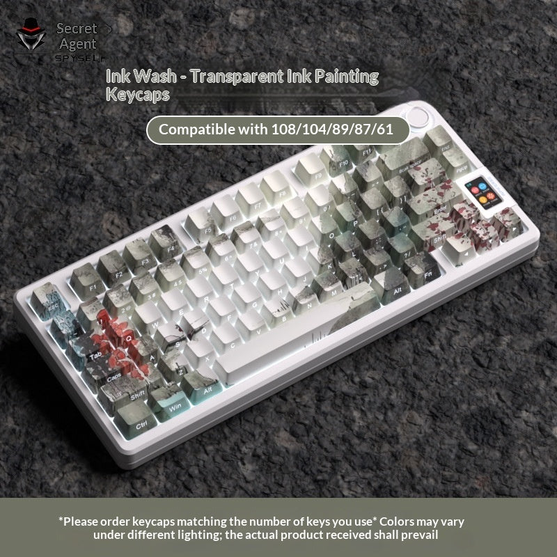 Gradient ink-wash keycaps set
