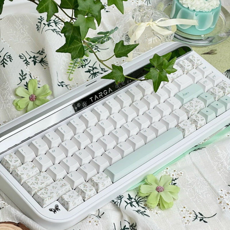 Floral green magnetic keycaps
