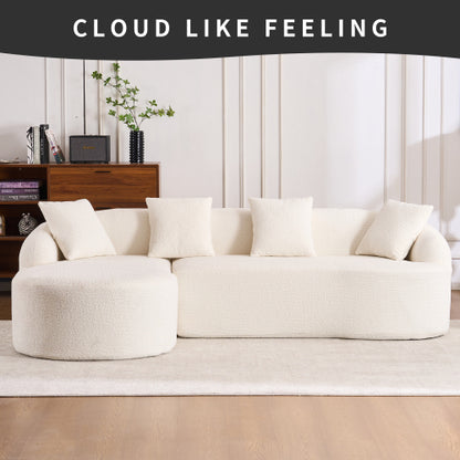 Grey L-shaped sofa