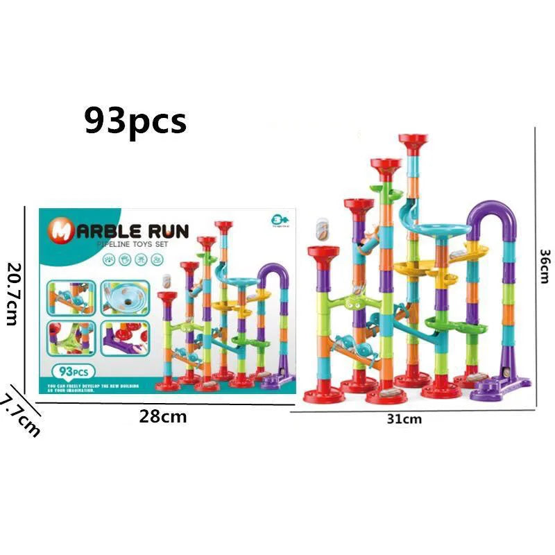 Marble Run Race Track Building Blocks Kids 3D Maze Ball Roll Toy