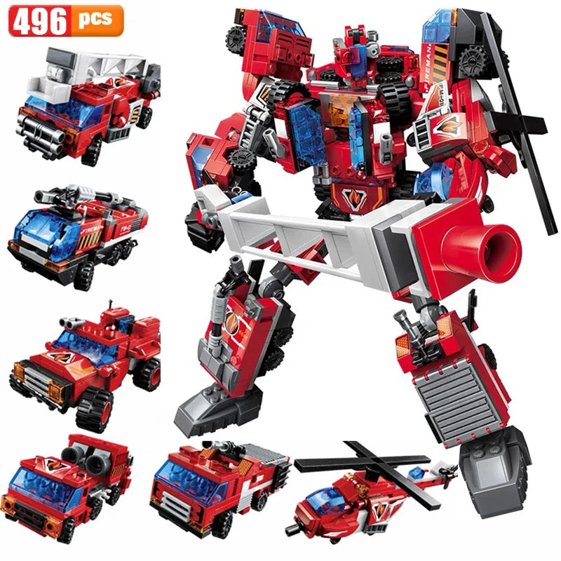 Qman 6-in-1 Mecha Warrior Building Blocks Set for Kids