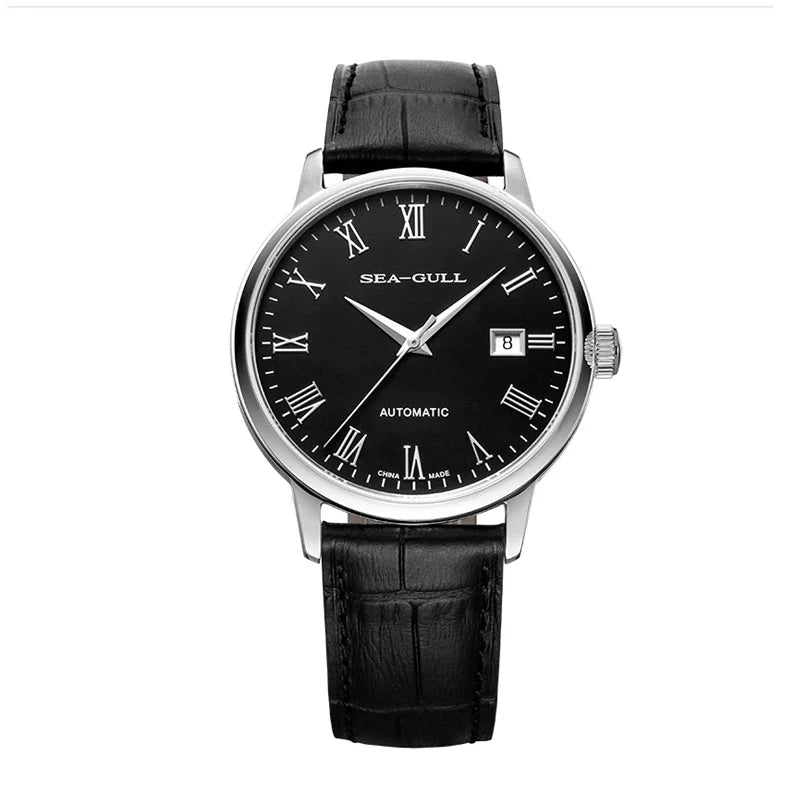 2023 Seagull Men's Mechanical Wristwatches Business Calendar Watch 50m Waterproof Leather Buckle Mens Watches  819.613
